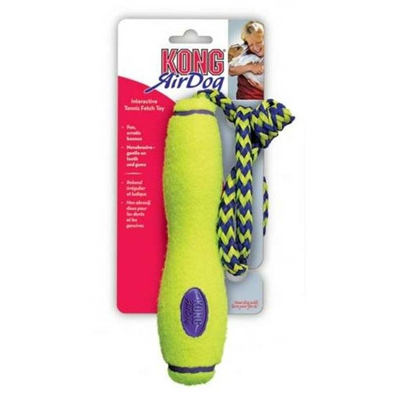 KONG AirDog Squeaker Fetch Stick mit Tau, Gr��e L / 28 cm von KONG