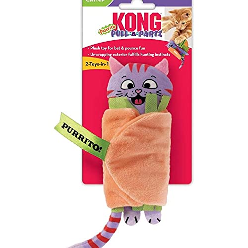 KONG Cat Pull-A-POM Purrito 2,5 x 5,7 x 14 cm, Mehrfarbig KONG Cat Pull-A-POM Purrito 2,5 x 5,7 x 14 cm, Mehrfarbig von KONG