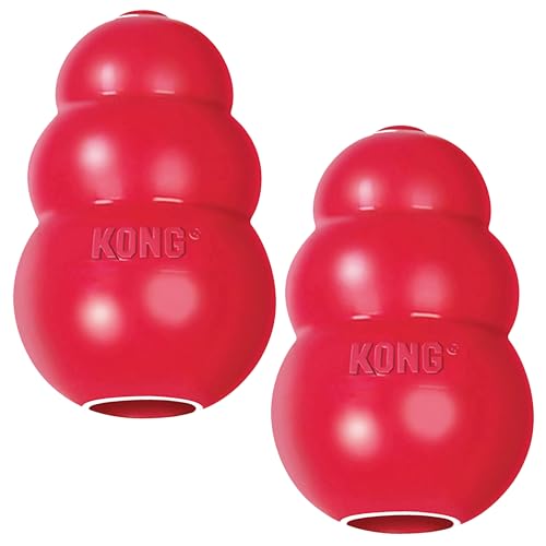 KONG Classic Stuffable Dog Toy - Apportier- & Kauspielzeug für Hunde - Leckerli-Füllungsfähigkeiten & Erratic Bounce für längere Spielzeit - Langlebiges Naturkautschuk-Material - für kleine Hunde (2 KONG Classic Stuffable Dog Toy - Apportier- & Kauspielzeug für Hunde - Leckerli-Füllungsfähigkeiten & Erratic Bounce für längere Spielzeit - Langlebiges Naturkautschuk-Material - für kleine Hunde (2 von KONG