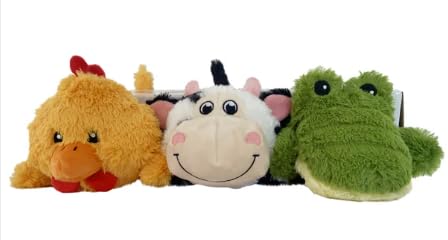 KONG Cozie Play Pack Hundespielzeug – 3er-Pack Plüsch-Quietschspielzeug, extra langlebig, Kau- und Kuschelspaß, entzückende Charaktere für kleine bis mittelgroße Hunde von KONG