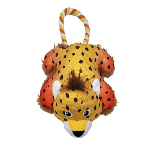 KONG Cozie Tuggz Cheetah Plüsch-Hundespielzeug für mittelgroße und große Hunde von KONG