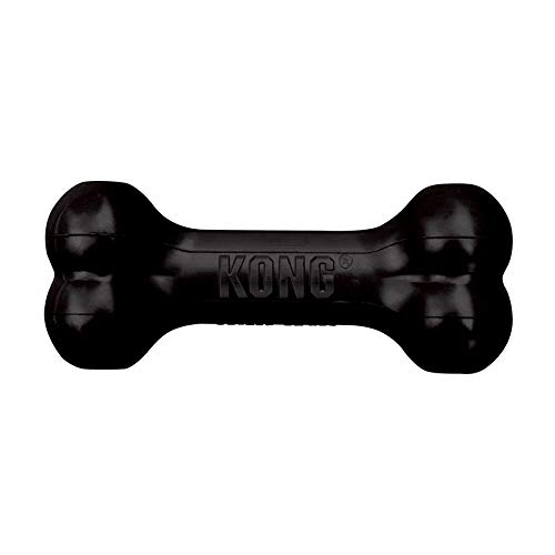 KONG – Extreme Goodie Bone – Robuster Kautschukknochen für Kräftiges Kauen, Schwarz – Für Große Hunde von KONG
