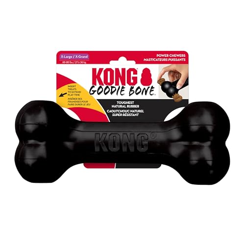 KONG - Extreme Goodie Bone langlebigster Naturkautschuk-Hundeknochen für Power-Kauer - Schwarz - für extra große Hunde KONG - Extreme Goodie Bone langlebigster Naturkautschuk-Hundeknochen für Power-Kauer - Schwarz - für extra große Hunde von KONG