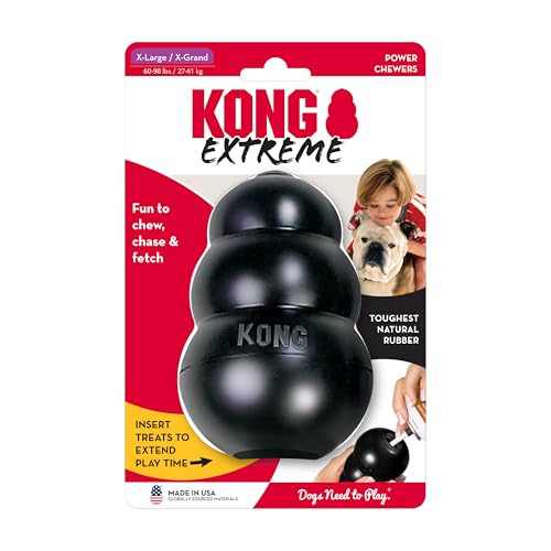 KONG Extreme Hundespielzeug - Apportier- und Kauspielzeug für Hunde mit starkem Biss - Leckerli-Spender - Strapazierfähiges Naturkautschukmaterial - Für XL Hunde von KONG