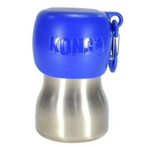 KONG H2O Wasserflasche und Futternapf für Hunde, Edelstahl, 270 ml, Blau KONG H2O Wasserflasche und Futternapf für Hunde, Edelstahl, 270 ml, Blau von KONG