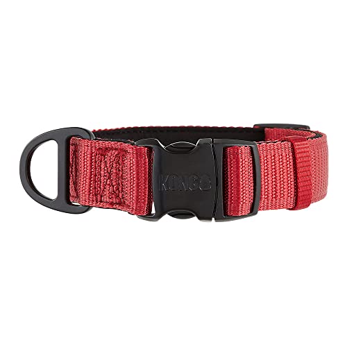 KONG Max HD Hundehalsband, ultra-strapazierfähig, gepolstert, Neopren, Größe M, Rot von KONG