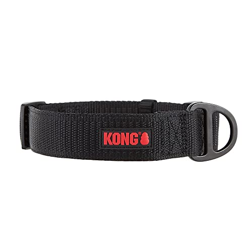 KONG Max HD Ultra Durable Neopren-Hundehalsband, gepolstert, Größe L, Schwarz von KONG