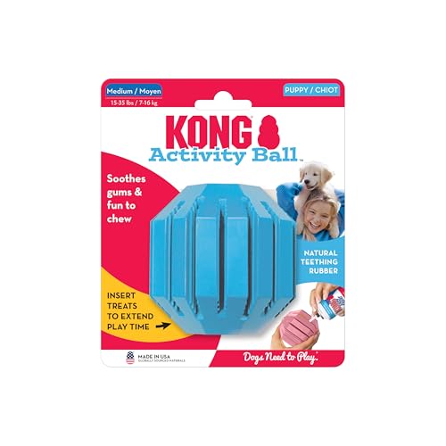 KONG Puppy Activity Ball - Kauspielzeug für Zahnende Welpen - Weich & Strapazierfähig - Naturkautschuk - Für Mittelgroße Welpen von KONG