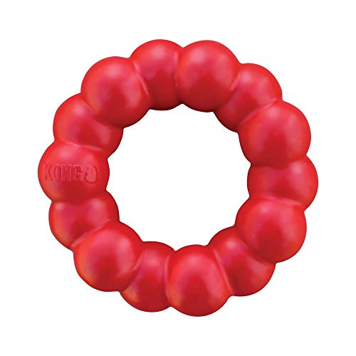 KONG Ring - Hundekauspielzeug - Unterstützt die Zahngesundheit des Hundes - Langlebiger Naturkautschuk - Für Kleine/Mittelgroße Hunde von KONG