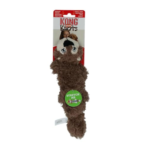 KONG – Scrunch Knots Raccoon – Innere Geknotete Seile und Minimale Füllung für Weniger Unordnung – Für Kleine/Mittelgroße Hunde, Medium Breeds von KONG