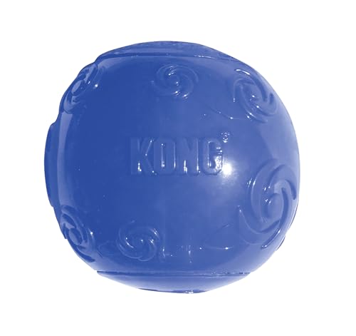 KONG – Squeezz Ball – Extra robust, springt und quietscht auch mit Bissspuren – Groß (Farbvar.) von KONG