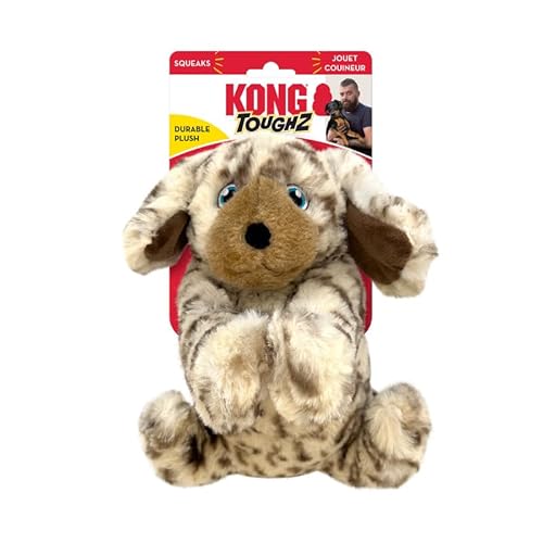 KONG Toughz Hundespielzeug aus strapazierfähigem Plüsch, langlebig, weiches Kauspielzeug für Aggressive Kauer, sicher und interaktiv für Hunde (Welpe) von KONG