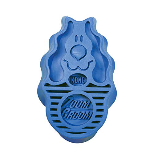 KONG – ZoomGroom – Bürste zur Hundepflege und zum Shampoonieren – Für Große Hunde (Blau) von KONG