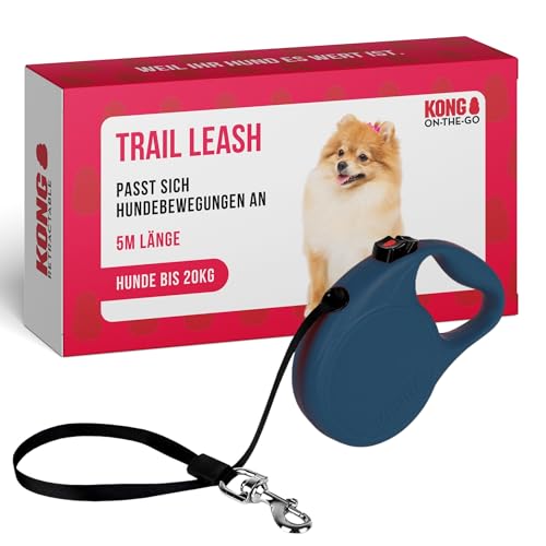 KONG ausrollbare Hundeleine in 5m Länge I Für kleine Hunde bis 20 kg I Größe S I hochwertige Rollleine in blau mit Break & Lock System I leichte & kompakte Führ-Leine KONG ausrollbare Hundeleine in 5m Länge I Für kleine Hunde bis 20 kg I Größe S I hochwertige Rollleine in blau mit Break & Lock System I leichte & kompakte Führ-Leine von KONG