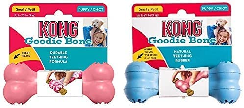 Kong Puppy Kong Goodie Bone Spielzeug-Knochen und Leckerli-Spender für zahnende Welpen Größe S/M von KONG