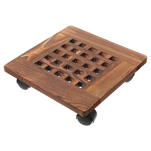 KONTONTY 1 Stück Blumentopf Tablett Walzwerk Pflanzgefäß mit Ständer Untertasse Topfschalen für Pflanzen groß blumenkübel untersetzer blumentopfuntersetzer Pflanzpalette Pflanzenkabine Holz von KONTONTY