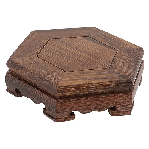 KONTONTY 1 Stück Blumentopfständer Steht Pflanzentopf innen drinnen Basen modern Retro Styles ausstellungsständer Ornamentale Schalenbasis Bonsai-Ständer Basis für Blumentopf hölzern Coffee von KONTONTY