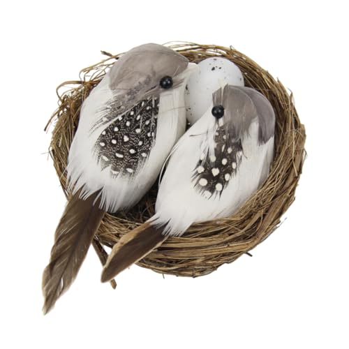 KONTONTY 1 Stück Simuliertes Vogelnest -Set Realistisch Eiernest Vogelnest Dekorationen Frühling Für Simulieren Material Vogel- Vogelgartenschmuck Rustikal Bunt Klein Betäuben von KONTONTY