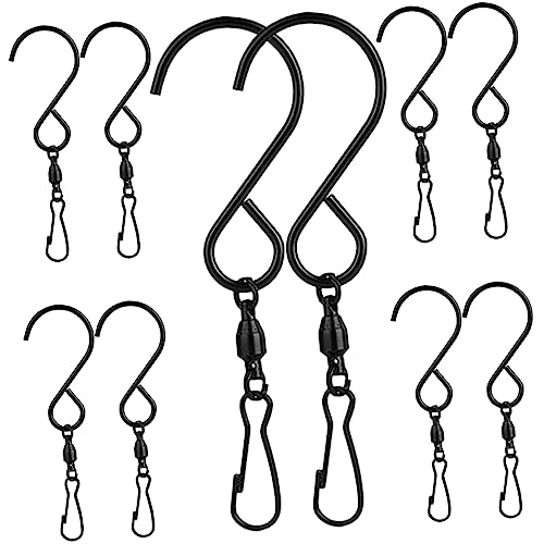 KONTONTY 10stücke Drehhaken Drehclips Aufhängehaken Für Windspiele Vogelhäuschen Blumentöpfe Hängehaken Swivel Haken Zum Aufhängen Drehbar Rotationale Haken von KONTONTY