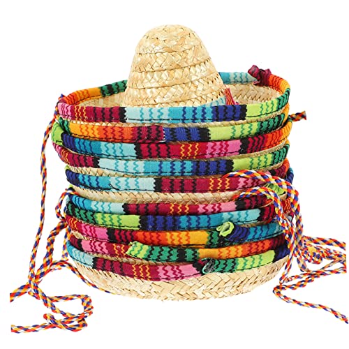 KONTONTY 10 Stück Haustier Hut Hund Sombrero lustige Hüte Hut für Katze weihnachtsmütze weinachtsmützen katzenmützen Kompakter Hut weihnachtscap Kostüm Hüte dekorative Hüte Gras Colorful von KONTONTY