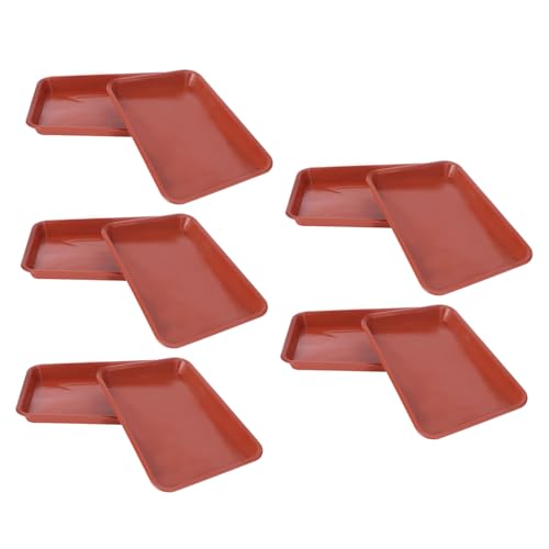 KONTONTY 10 Stück Pflanztopf Untersetzer Kunststoff Pack Rechteckige Blumentopfunterlagen für Drinnen und Draußen Pflegeleicht Schmutzabweisend für Pflanzenpflege von KONTONTY