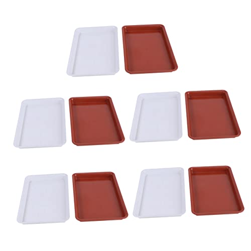 KONTONTY 10 Stück Rechteckige Plastische Untersetzer Rot Weiß Wasserablauf zu Reinigen für Garten und Pflanzenpflege KONTONTY 10 Stück Rechteckige Plastische Untersetzer Rot Weiß Wasserablauf zu Reinigen für Garten und Pflanzenpflege von KONTONTY