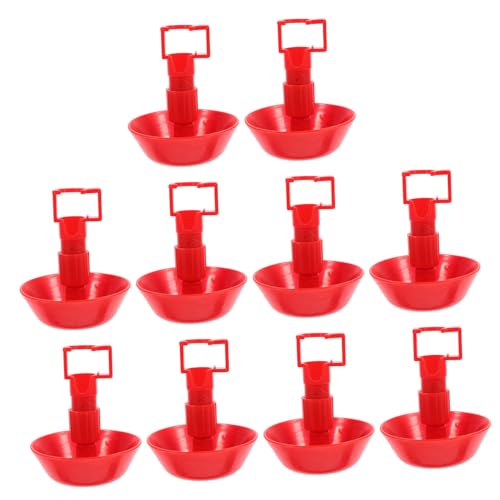 KONTONTY 10Stücke Automatische Geflügel Wasserbecher Hühnertränkesystem mit Anpassbarem Wasserfluss Tränke für Küken Tauben und Geflügel Robustem von KONTONTY