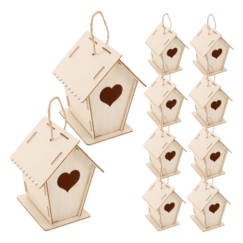 KONTONTY 12 Stück Teiliges DIY Vogelhaus Kit zum Selberbauen für Unlackierte Vogelhäuser zum Bemalen Bastelset für Garten Dekoration und Familienaktivitäten von KONTONTY