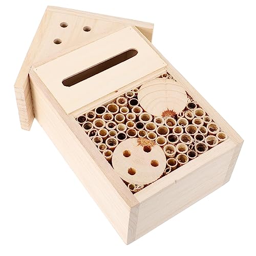 KONTONTY 1Pc Insektenhaus Dekoration Bienenstock Outdoor Bemalt Nest Kabine Marienkäfer Hängen Liefert Zimmer Aus Holz von KONTONTY