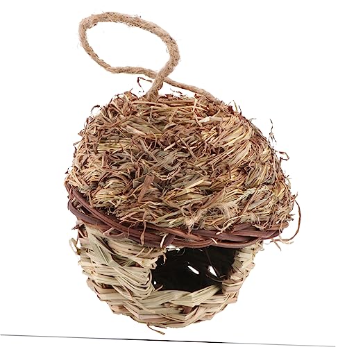 KONTONTY 1Stk Vogelnest aus Stroh dekoratives Vogelhaus großes Vogelhaus Vogelbrutnest Vogelkäfig Dekoration Vogelhaus für den Balkon handgefertigtes Vogelnest Vogelschutz Gras Khaki KONTONTY 1Stk Vogelnest aus Stroh dekoratives Vogelhaus großes Vogelhaus Vogelbrutnest Vogelkäfig Dekoration Vogelhaus für den Balkon handgefertigtes Vogelnest Vogelschutz Gras Khaki von KONTONTY