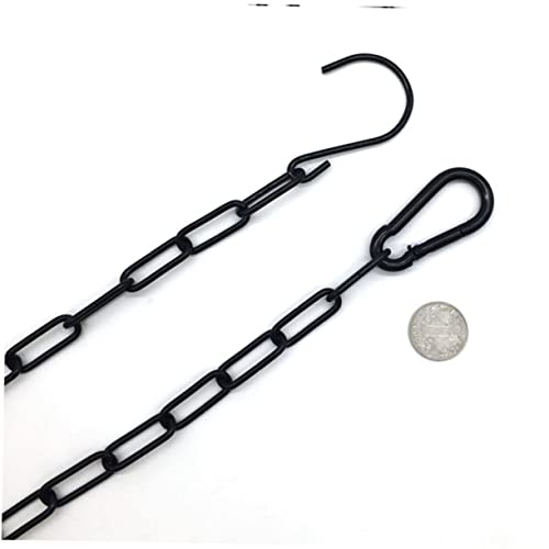 KONTONTY 2 Sätze Hängende Kette + S Haken + Wanderschnalle Vogelfutterspender mit hängender Kette Blume Eisenkette für Vogelhäuschen hängende Kette für pflanzer Schwarz KONTONTY 2 Sätze Hängende Kette + S Haken + Wanderschnalle Vogelfutterspender mit hängender Kette Blume Eisenkette für Vogelhäuschen hängende Kette für pflanzer Schwarz von KONTONTY