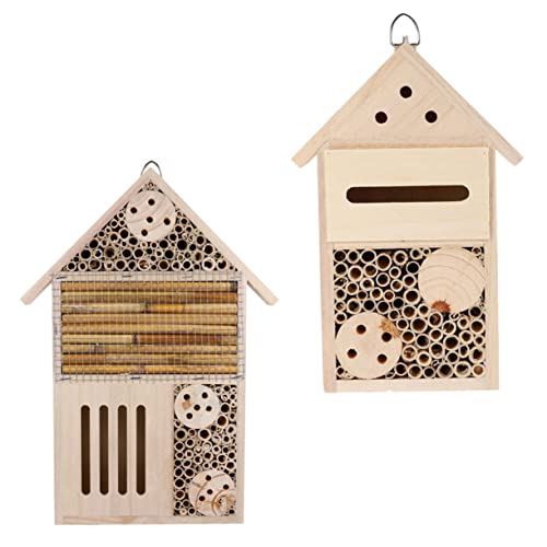 KONTONTY 2 Stück Hängende Bienenkabine Bienenstock Garten Lebensraum Nest Kabine Kabinenverzierung Holz von KONTONTY