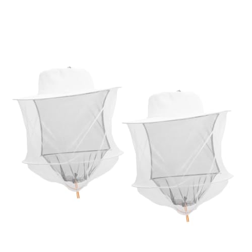 KONTONTY 2 Stück Mesh Imkerhut mit Schleier Verstellbarer Schutz vor Bienen und Insekten Atmungsaktiv Wiederverwendbar Geeignet für Imkerei Garten Angeln und Outdoor Aktivitäten von KONTONTY