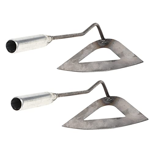 KONTONTY 2 Stück Tragbare kleine Hacke Gartenarbeit Gardening Gartenhandwerkzeug Gartenpflanzenwerkzeug Gartenpflegegeräte multifunktionswerkzeug Hackwerkzeug tragbare Handhacken Stahl Grey von KONTONTY