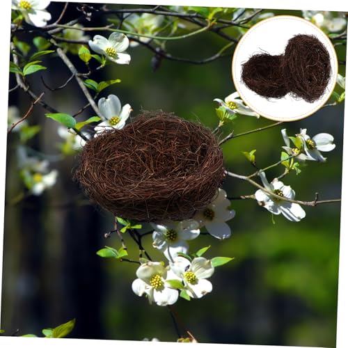 KONTONTY 2PCs natürliche Rattan gewebt Vogel Nest künstliche Ornament für Garten Auto Mini dekorative Handwerk KONTONTY 2PCs natürliche Rattan gewebt Vogel Nest künstliche Ornament für Garten Auto Mini dekorative Handwerk von KONTONTY