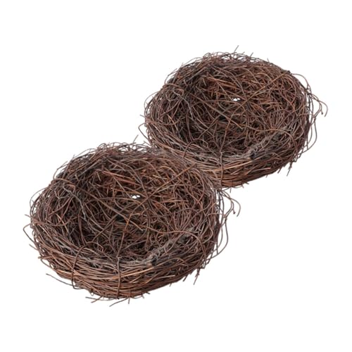 KONTONTY 2St Vogelnest-Foto-Requisiten tischdeko Hochzeit Ostern tischdeko außen deko Party Deko Ideen Rattan-Webnest gefälschtes Adlernest Nest für Vögel Mini-Vogelnester zum Basteln Brown KONTONTY 2St Vogelnest-Foto-Requisiten tischdeko Hochzeit Ostern tischdeko außen deko Party Deko Ideen Rattan-Webnest gefälschtes Adlernest Nest für Vögel Mini-Vogelnester zum Basteln Brown von KONTONTY