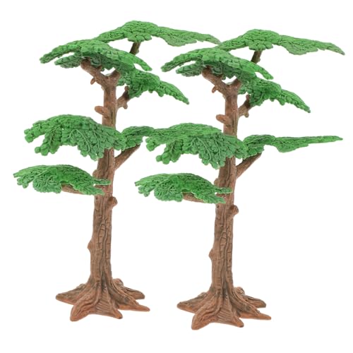 KONTONTY 2st Mikro-landschaftsbaum Dorfbaummodelle Baumbaumodell Künstliche Modellbäume Architekturmodell, Landschaftsstütze Layout-Miniatur Künstliches Baummodell Zypresse Bahn Pflanze PVC von KONTONTY