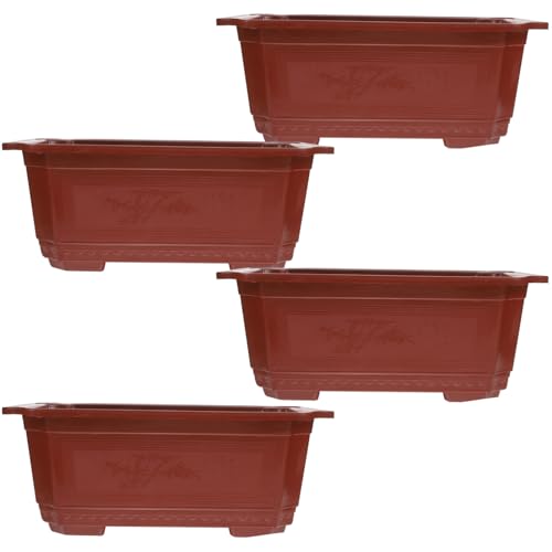 KONTONTY Rechteckige Bonsai-blumentöpfe Kunststoff-pflanzkästen Für Draußen Wiederverwendbare Blumenpflanzbehälter Für Garten Oder Balkon von KONTONTY