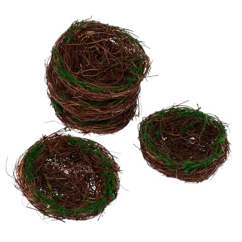 KONTONTY 5 Stück Kröten-Vogel-Nest Dekoratives Vogelnest Klein Nester Vogelnest Dekoration Wohnkultur Festliche Fotorequisiten Festliche Foto-Requisiten Leichte Handarbeiten Rattan von KONTONTY