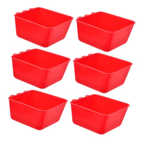 KONTONTY 6 Stück Bird Bowl Kaninchen -fütterungstasse Zwinger Wassernapf Hühner Gießbecher Schüssel Für Vogelkäfig Hasenfutternapf Tränkebecher Für Geflügel Haustierwasserbecher Sport Rot von KONTONTY