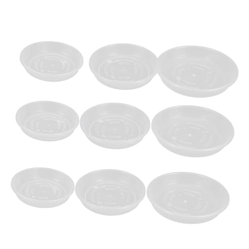 KONTONTY 9 Stück Pflanzschale Aus Kunststoff Für Blume Runde Pflanzenschale Sortiert Wasserschale Klarer Pflanzenuntersetzer Drainage Entwässerungstammer Pp Transparent von KONTONTY
