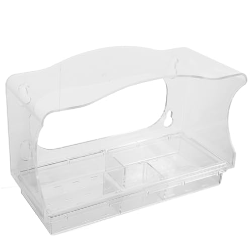 KONTONTY Acryl-Feeder Papageifutter Acrylvogelfutterleiter Futterbehälter Für Papageien Vogelkäfig Futterhalter Futterautomat Für Haustiere Vogelfütterungshalter Transparent von KONTONTY