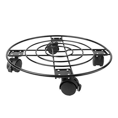 KONTONTY Basis für Blumentöpfe pflanzregale Indoor pflanzenständer für draußen Pflanzenroller Töpfe draußen Pflanzentopffüße Rad schubkarre Blumenpot -Rack Topfpflanzen Stehen Metall Black von KONTONTY