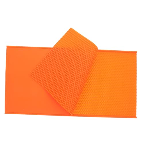 KONTONTY Bienenwachs Prägeform aus Weichem Elastomer Flexible Honigwabenform für Imker DIY Wiederverwendbar Langlebig Leicht zu Reinigen Orange für Wachsplatten Herstellung von KONTONTY