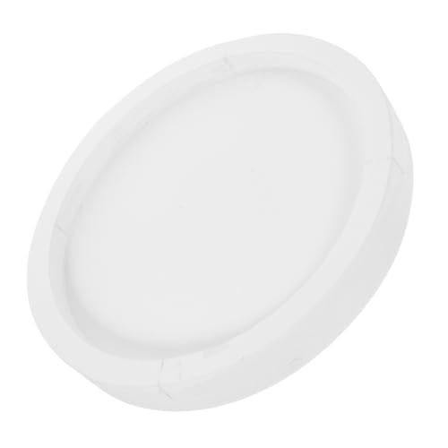 KONTONTY Dekorativer Blumenuntersetzer für Innenpflanzen Runde Robuste Pflanzenschale mit Realistischem Zementlook für Blumentöpfe und Pflanzentöpfe Weiß von KONTONTY