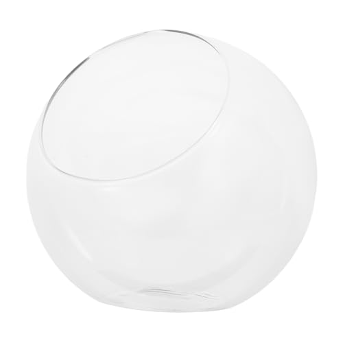KONTONTY Glas- -behälter, Schräg Geschnittene Schüssel, Glasvase, Sukkulenten-pflanzgefäß, Durchsichtige Desktop-Glas-pflanzgefäße, Blumenarrangements Für Das Heimbüro von KONTONTY