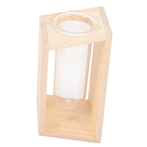KONTONTY Glasvase Anlage Modern Vermehrungsvasen Für Pflanzen Dekorativ Röhren Reagenzglas-pflanzenhalter Groß Haustöpfe Vasenglas Schreibtischvase Aus Glas Pflanzenterrarium Holz von KONTONTY
