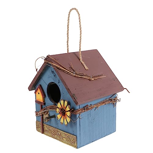 KONTONTY Holz Vogelhaus Hängend Papageien Futterhaus Garten Hof Dekoration Ornament Klein von KONTONTY