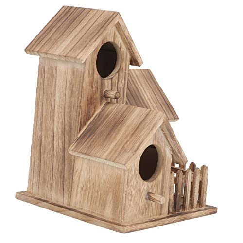 KONTONTY Freistehendes Vogelhaus Aus Holz Nisthütte Für Papageien Sittichnest Vogelhaus Für Garten Hängende Nisthütte Für Sittiche von KONTONTY