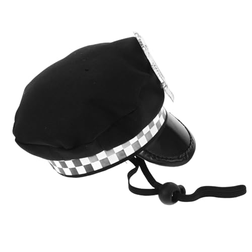 KONTONTY Polizeihut Für Hunde Und Katzen Verstellbarer Riemen Bequemes Material Für Partys Und Veranstaltungen Haustierkostüm-Accessoire von KONTONTY